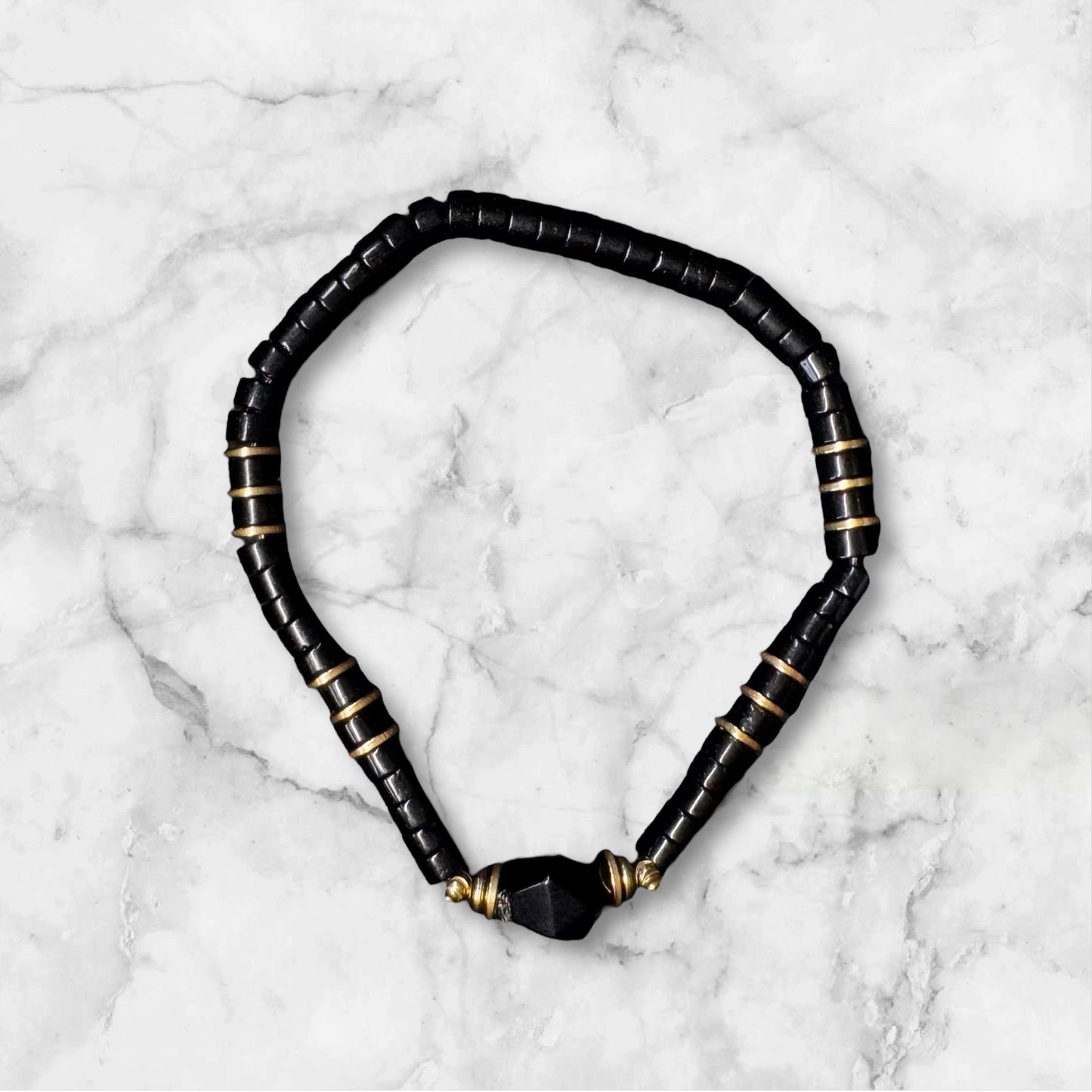 BRACELET PIERRE NOIRE ET PERLE