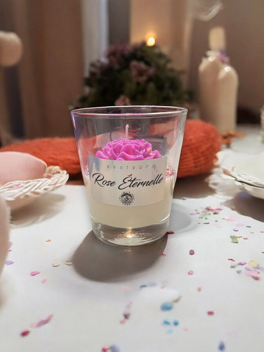 BOUGIE PARFUMÉE  "ROSE ETERNELLE" EN POT