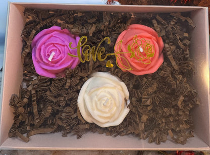 COFFRET BOUGIES PARFUMÉES  "ROSE ETERNELLE"